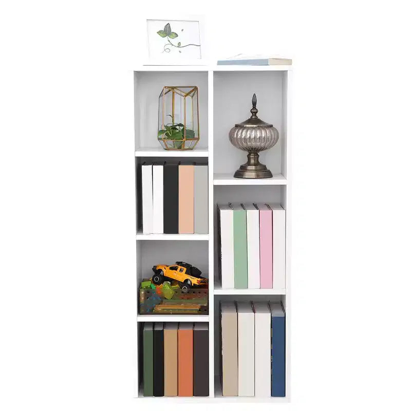 VASAGLE Bibliothèque, Étagère à Livres avec 7 Compartiments, Étagère sur Pied et Organisateur Cubique, Blanc