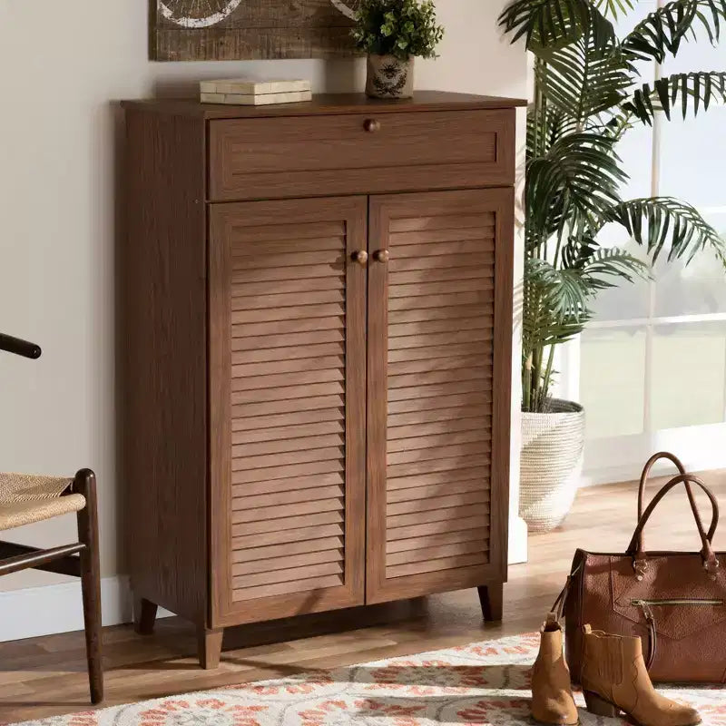 Armoire à chaussures en bois avec tiroir Coolidge - Baxton Studio
