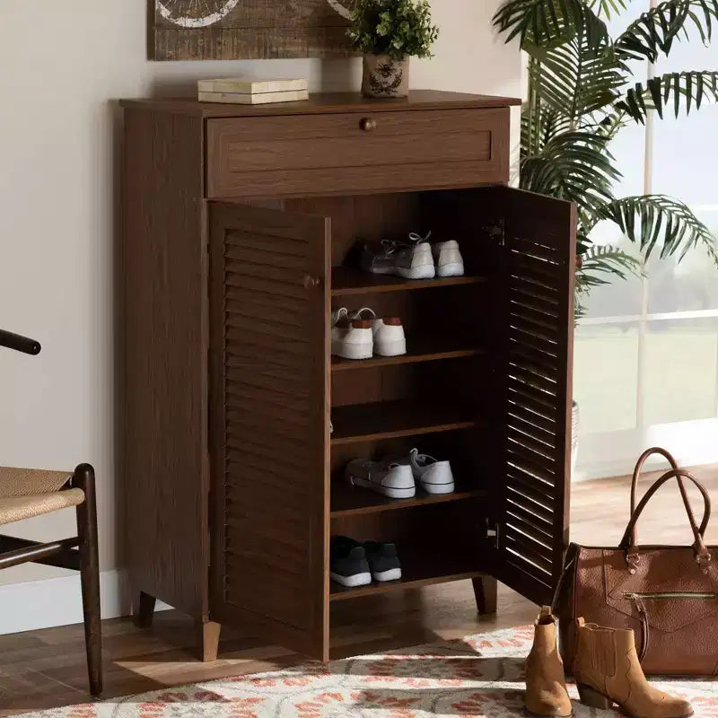 Armoire à chaussures en bois avec tiroir Coolidge - Baxton Studio