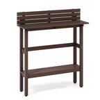 Table de bar d'extérieur Costway 48 avec étagère de rangement et patins réglables pour spa marron/gris
