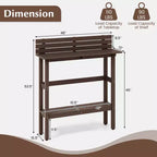 Table de bar d'extérieur Costway 48 avec étagère de rangement et patins réglables pour spa marron/gris