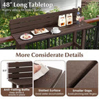 Table de bar d'extérieur Costway 48 avec étagère de rangement et patins réglables pour spa marron/gris