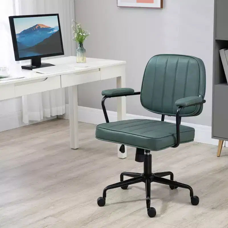 Chaise de bureau Vinsetto, chaise de bureau d'ordinateur en microfibre avec roulettes pivotantes, hauteur réglable et fonction d'inclinaison