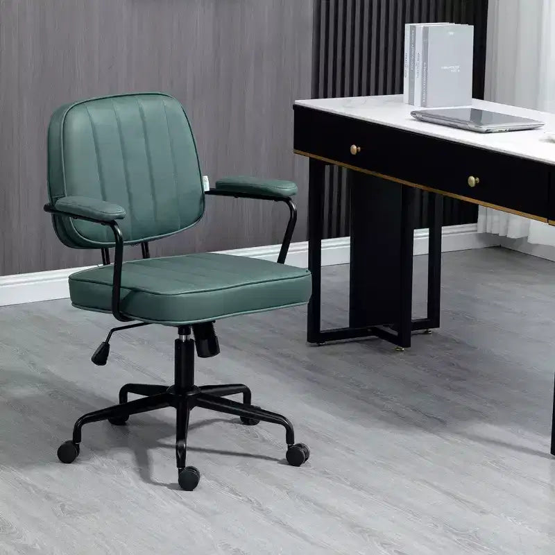 Chaise de bureau Vinsetto, chaise de bureau d'ordinateur en microfibre avec roulettes pivotantes, hauteur réglable et fonction d'inclinaison