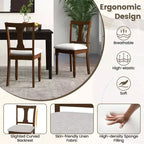 Costway Lot de 2 chaises en bois antique rembourrées avec rangement Noir et beige/marron et gris clair