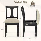 Costway Lot de 2 chaises en bois antique rembourrées avec rangement Noir et beige/marron et gris clair