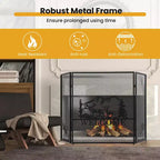 Pare-feu 3 panneaux Costway 52 x 31 po avec pare-étincelles motif Élan et Paysage naturel
