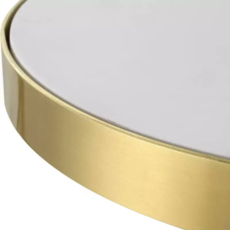 Table d'appoint ronde Uttermost Apex 12 1/2W, blanc mat, laiton brossé
