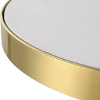 Table d'appoint ronde Uttermost Apex 12 1/2W, blanc mat, laiton brossé