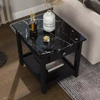 Lot de 4 tables basses Minsay avec plateau en faux marbre et rangement - HOMES: Inside + Out