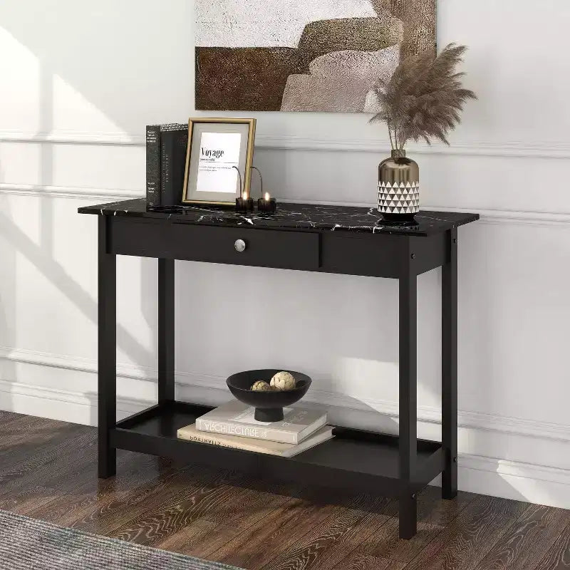 Lot de 4 tables basses Minsay avec plateau en faux marbre et rangement - HOMES: Inside + Out