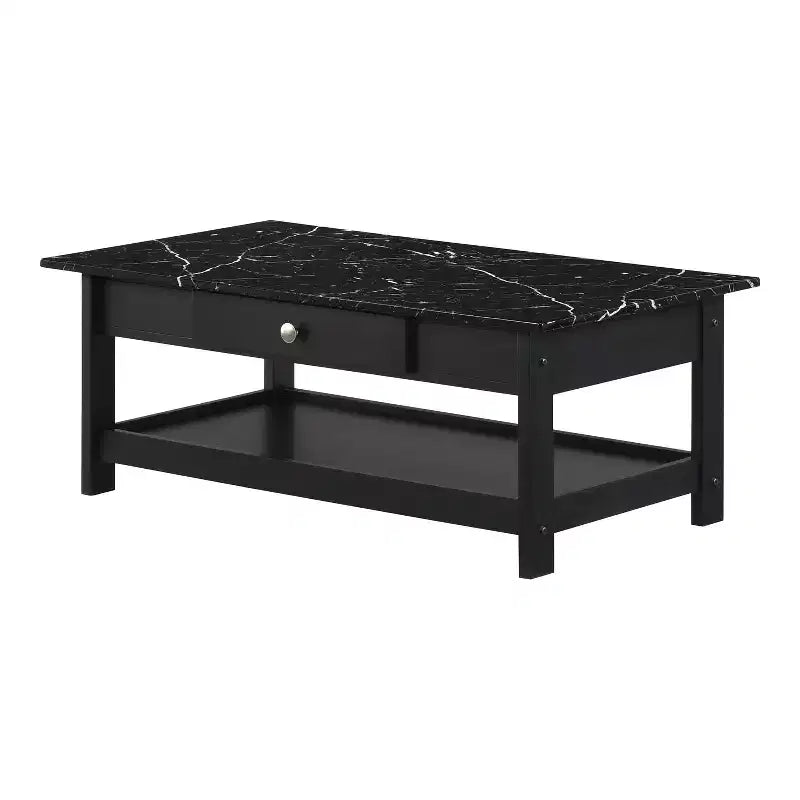 Lot de 4 tables basses Minsay avec plateau en faux marbre et rangement - HOMES: Inside + Out