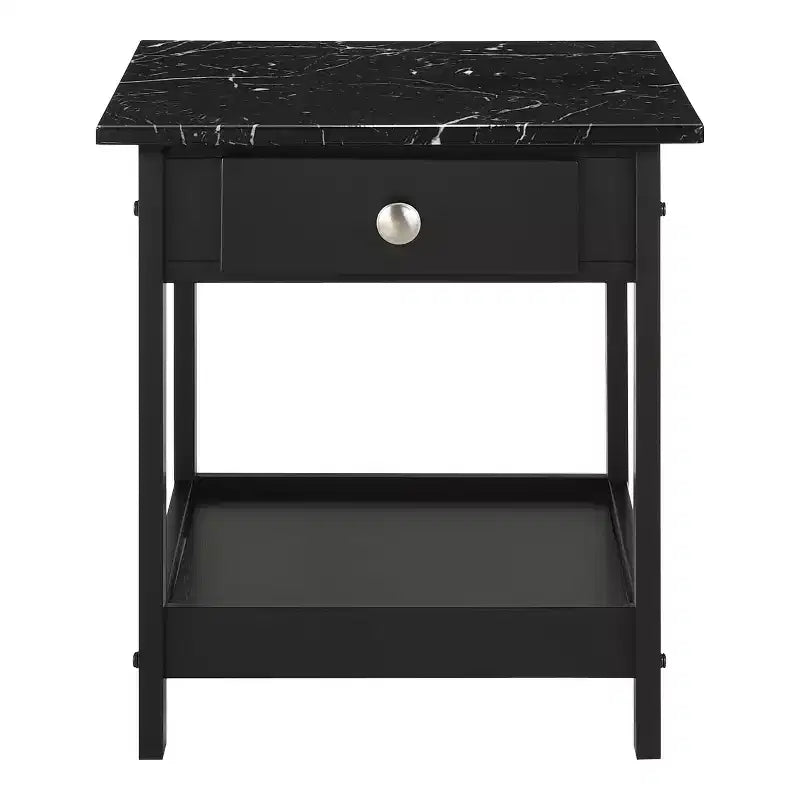 Lot de 4 tables basses Minsay avec plateau en faux marbre et rangement - HOMES: Inside + Out