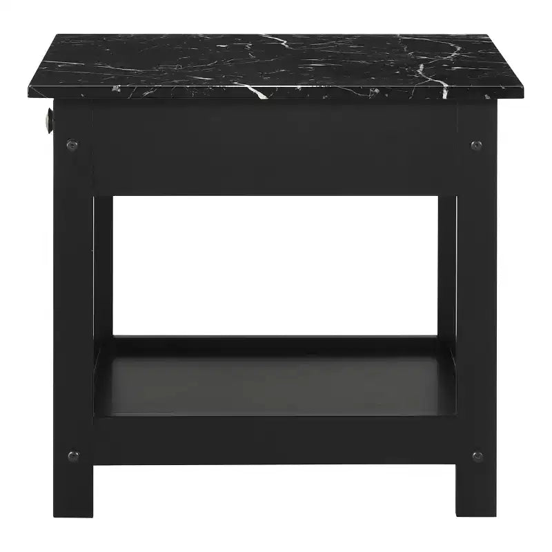 Lot de 4 tables basses Minsay avec plateau en faux marbre et rangement - HOMES: Inside + Out