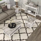Lot de 4 tables basses Minsay avec plateau en faux marbre et rangement - HOMES: Inside + Out