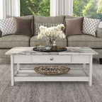 Lot de 4 tables basses Minsay avec plateau en faux marbre et rangement - HOMES: Inside + Out