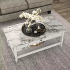 Lot de 4 tables basses Minsay avec plateau en faux marbre et rangement - HOMES: Inside + Out