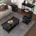 Lot de 4 tables basses Minsay avec plateau en faux marbre et rangement - HOMES: Inside + Out