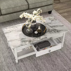 Lot de 4 tables basses Minsay avec plateau en faux marbre et rangement - HOMES: Inside + Out
