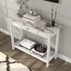 Lot de 4 tables basses Minsay avec plateau en faux marbre et rangement - HOMES: Inside + Out
