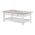 Lot de 4 tables basses Minsay avec plateau en faux marbre et rangement - HOMES: Inside + Out