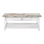Lot de 4 tables basses Minsay avec plateau en faux marbre et rangement - HOMES: Inside + Out