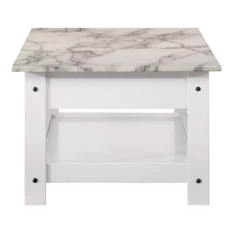 Lot de 4 tables basses Minsay avec plateau en faux marbre et rangement - HOMES: Inside + Out