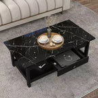 Lot de 4 tables basses Minsay avec plateau en faux marbre et rangement - HOMES: Inside + Out