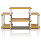 Meuble TV Furinno au design simple pour TV jusqu'à 30 pouces, table console multimédia avec étagère ouverte réversible, sans outils, meuble de divertissement, hêtre/blanc