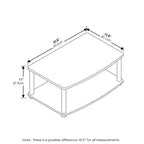Meuble TV surélevé industriel Furinno sans outils avec 2 étagères de rangement ouvertes pour téléviseurs jusqu'à 25 pouces Chêne Blanc