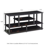 Meuble TV grand format Furinno à 4 niveaux pour téléviseurs jusqu'à 55 pouces, avec étagères ouvertes et 2 tiroirs de rangement