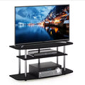 Furinno 3-Tier No Tools TV Stand Entertainment Center Hold up to 46 TV Black Oak