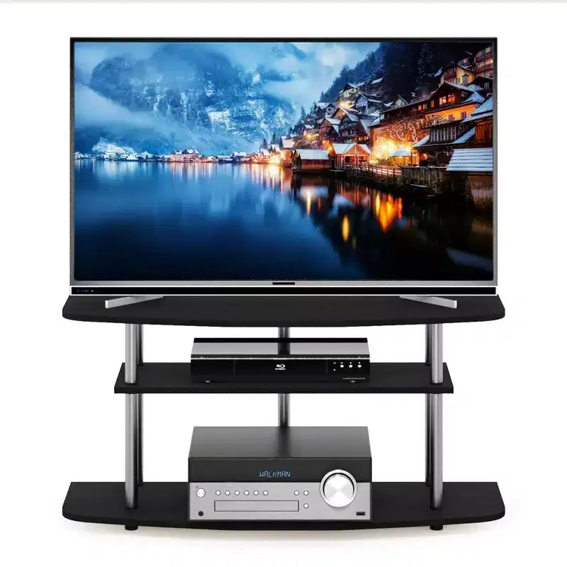 Meuble TV 3 niveaux Furinno, sans outils, supporte les téléviseurs jusqu'à 46", chêne noir