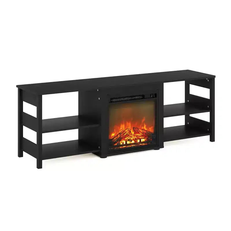Meuble TV Furinno Classic avec foyer électrique 18" pour téléviseurs jusqu'à 70", Americano