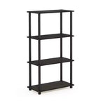 Furinno Étagère décorative 4 niveaux en échelle, étagère ouverte polyvalente, étagère de présentation, étagères de rangement pour salle de bain, cuisine, entrée, Espresso/Noir