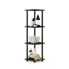 Furinno Étagère d'angle à 4 niveaux Unité de rangement polyvalente pour salle de bain, Espresso/Noir