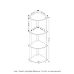 Furinno Étagère d'angle à 4 niveaux Unité de rangement polyvalente pour salle de bain, Espresso/Noir