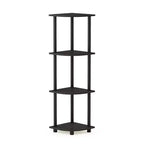 Furinno Étagère d'angle à 4 niveaux Unité de rangement polyvalente pour salle de bain, Espresso/Noir
