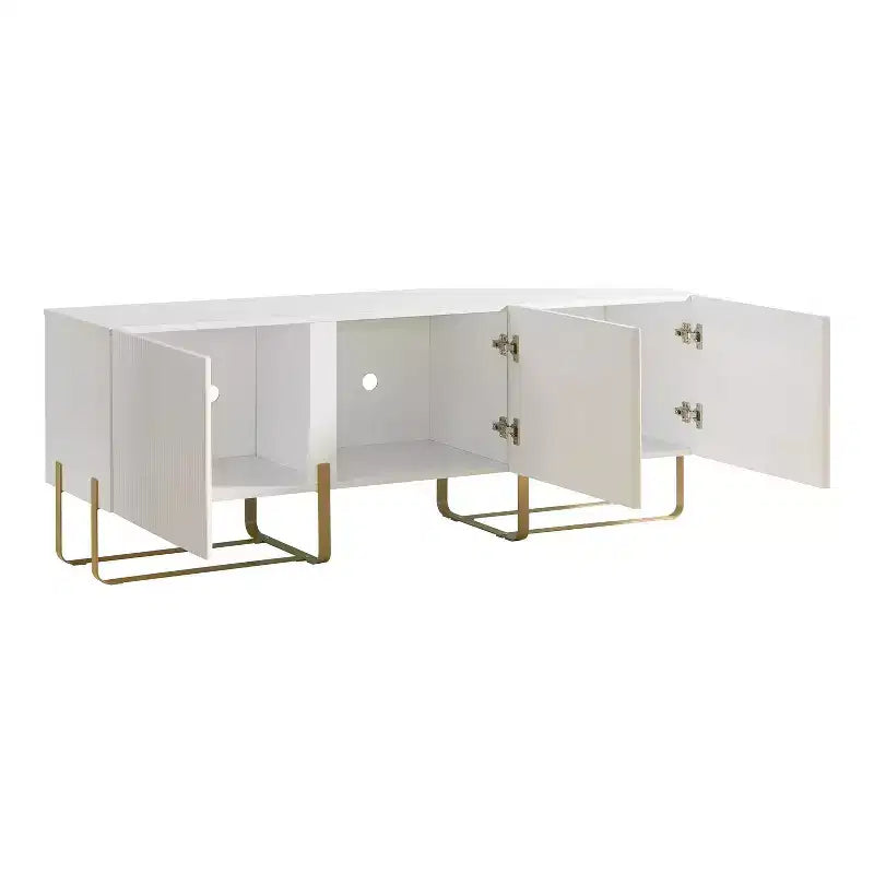 Meuble TV Forast Modern 3 portes de rangement 24/7 Shop At Home pour téléviseurs jusqu'à 65 pouces