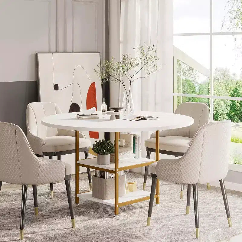 Table à manger ronde Lantine de 47 pouces pour 4 personnes