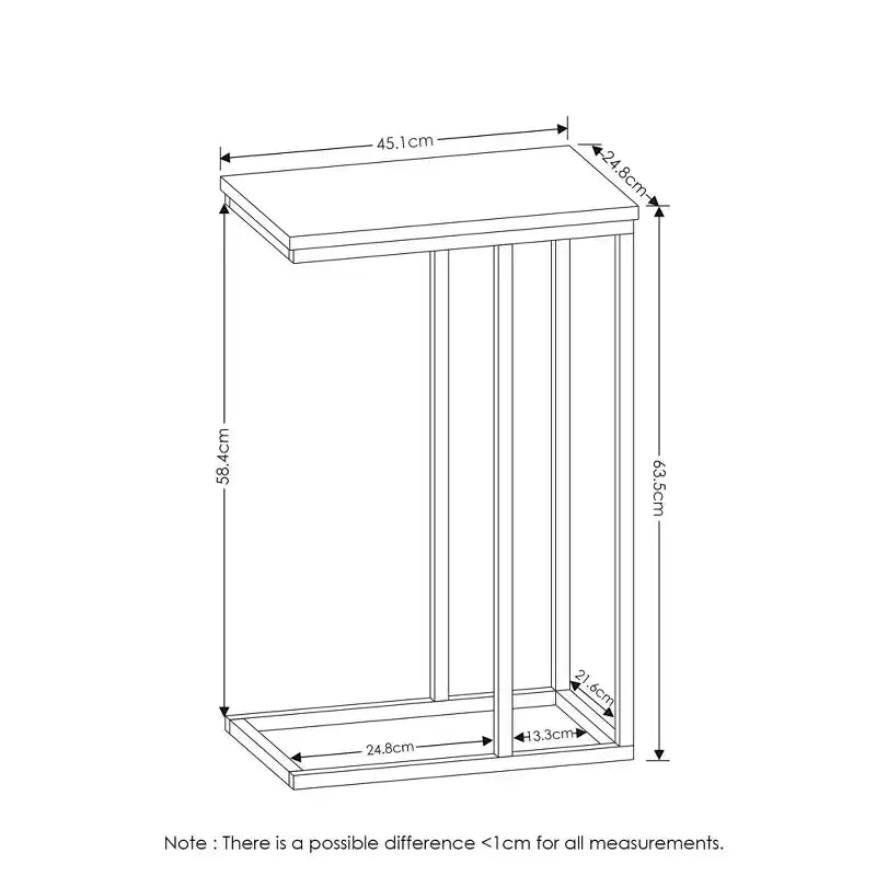 Furinno Moderne Plateau à Café Table d'appoint Canapé Console d'appoint pour Canapé Repose-Pieds et Décoration Maison, Chêne Français Gris