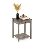 Table d'appoint Furinno Mid-Century avec tiroir et étagère de rangement ouverte, chêne rustique