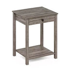 Table d'appoint Furinno Mid-Century avec tiroir et étagère de rangement ouverte, chêne rustique