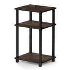 Table d'appoint de canapé réversible Furinno à 3 niveaux avec étagère de rangement ouverte, Noyer