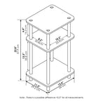 Table d'appoint de canapé réversible Furinno à 3 niveaux avec étagère de rangement ouverte, Noyer