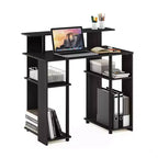 Furinno Simple Design Bureau informatique Poste de travail de bureau à domicile Bureau d'écriture Bibliothèque ouverte avec support CPU, Noyer