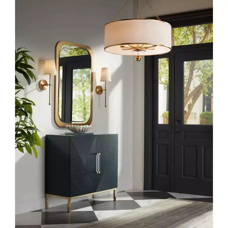 Miroir mural rectangulaire Noble Park Devonshire, moderne, bords biseautés, cadre doré, 71 cm de large, pour salle de bain, chambre, salon