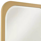 Miroir mural rectangulaire Noble Park Devonshire, moderne, bords biseautés, cadre doré, 71 cm de large, pour salle de bain, chambre, salon