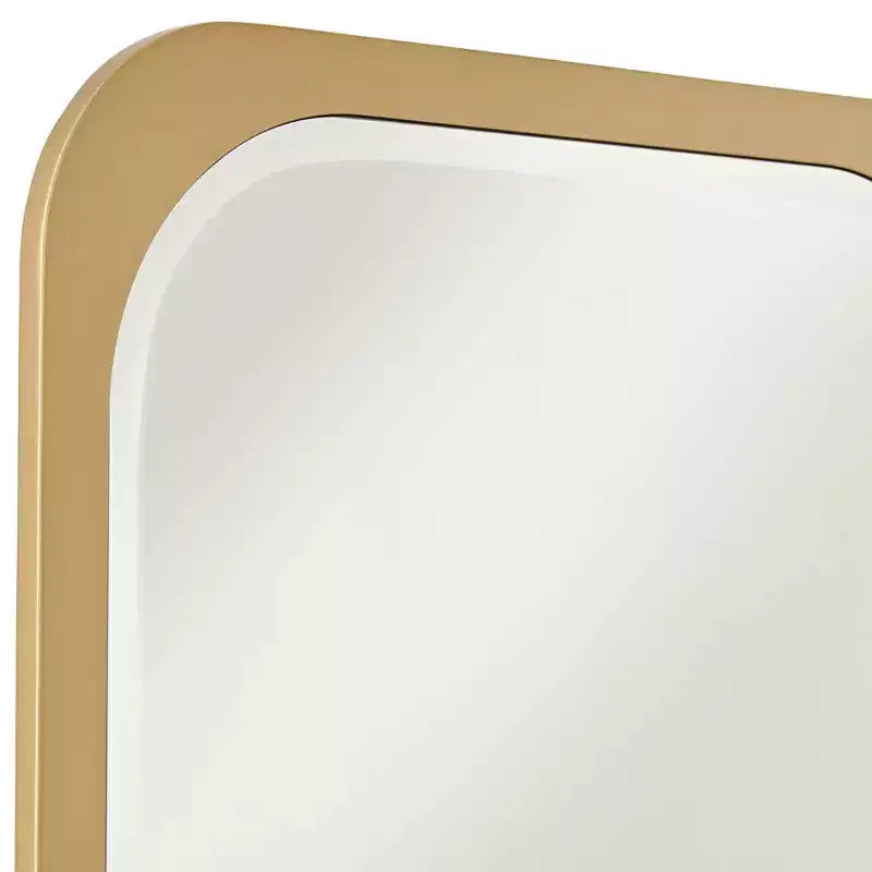 Miroir mural rectangulaire Noble Park Devonshire, moderne, bords biseautés, cadre doré, 71 cm de large, pour salle de bain, chambre, salon