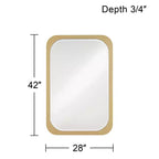 Miroir mural rectangulaire Noble Park Devonshire, moderne, bords biseautés, cadre doré, 71 cm de large, pour salle de bain, chambre, salon